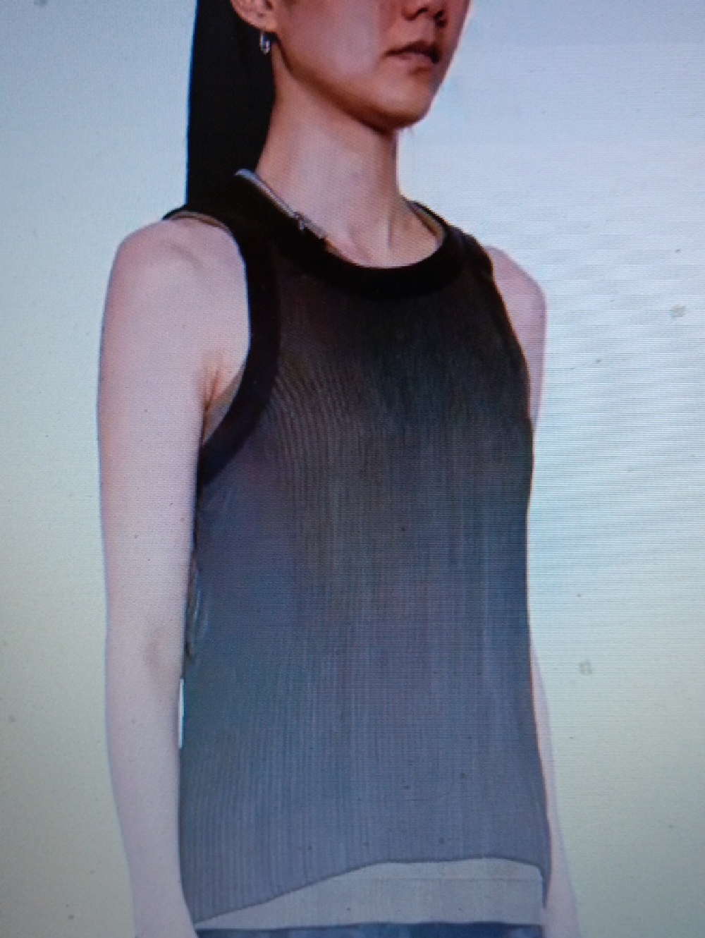 SACAI..PLEATED OVERLAY TANK..LARGE
